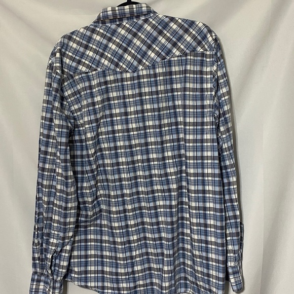 BULLHEAD WESTERN-SHIRT MENS SIZE XXL BLUE PLAID PEARL SNAP BUTTONS 100-% COTTON - Picture 11 of 12